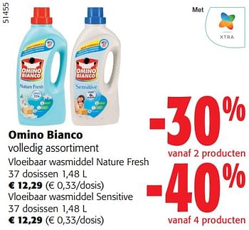 Promoties Omino bianco volledig assortiment vloeibaar wasmiddel nature fresh - Omino Bianco - Geldig van 13/03/2024 tot 26/03/2024 bij Colruyt