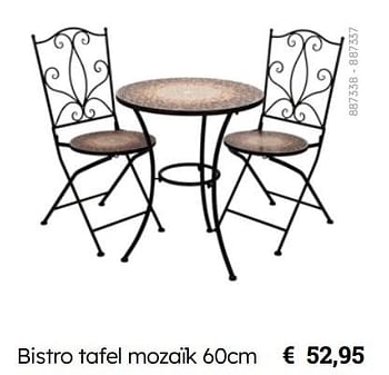 Promotions Bistro tafel mozaïk - Produit Maison - Multi Bazar - Valide de 08/03/2024 à 30/06/2024 chez Multi Bazar