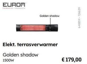 Promoties Elekt terrasverwarmer golden shadow - Eurom - Geldig van 08/03/2024 tot 30/06/2024 bij Multi Bazar