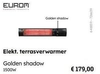 Elekt terrasverwarmer golden shadow-Eurom