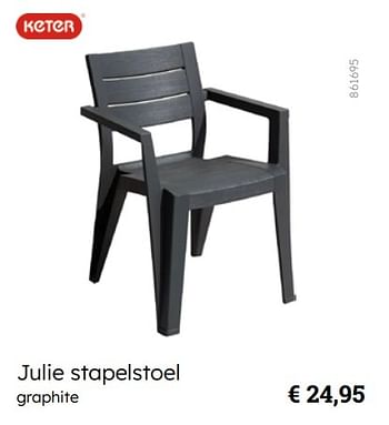 Promoties Julie stapelstoel - Keter - Geldig van 08/03/2024 tot 30/06/2024 bij Multi Bazar