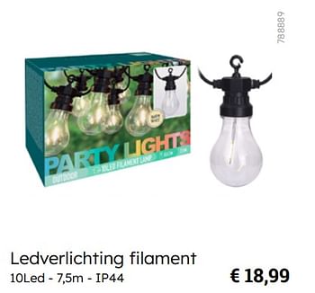 Promotions Ledverlichting filament - Produit Maison - Multi Bazar - Valide de 08/03/2024 à 30/06/2024 chez Multi Bazar