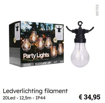 Promoties Ledverlichting filament - Huismerk - Multi Bazar - Geldig van 08/03/2024 tot 30/06/2024 bij Multi Bazar