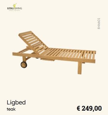 Promoties Ligbed teak - Lesli Living - Geldig van 08/03/2024 tot 30/06/2024 bij Multi Bazar