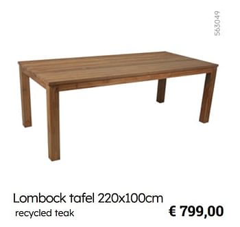 Promoties Lombock tafel - Huismerk - Multi Bazar - Geldig van 08/03/2024 tot 30/06/2024 bij Multi Bazar