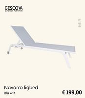 Promoties Navarro ligbed - Gescova Outdoor Living - Geldig van 08/03/2024 tot 30/06/2024 bij Multi Bazar