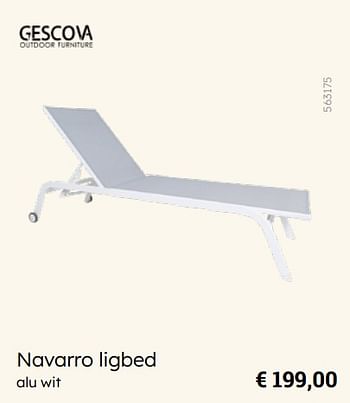 Promoties Navarro ligbed - Gescova Outdoor Living - Geldig van 08/03/2024 tot 30/06/2024 bij Multi Bazar