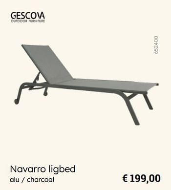 Promotions Navarro ligbed - Gescova Outdoor Living - Valide de 08/03/2024 à 30/06/2024 chez Multi Bazar