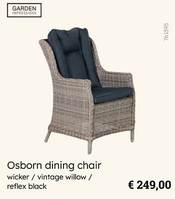 Promotions Osborn dining chair - Garden Impressions - Valide de 08/03/2024 à 30/06/2024 chez Multi Bazar