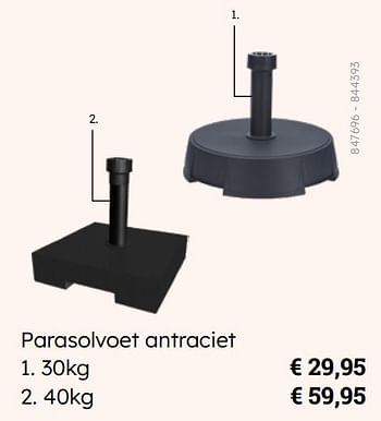 Promotions Parasolvoet antraciet - Produit Maison - Multi Bazar - Valide de 08/03/2024 à 30/06/2024 chez Multi Bazar