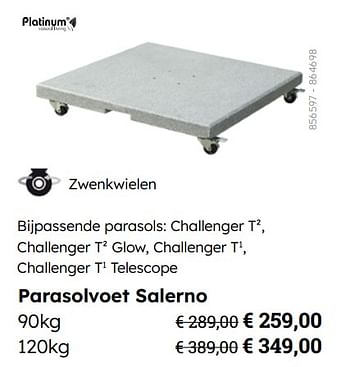 Promoties Parasolvoet salerno - Platinum Casual Living - Geldig van 08/03/2024 tot 30/06/2024 bij Multi Bazar