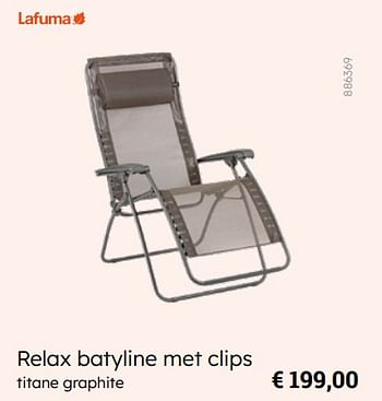 Promoties Relax batyline met clips - Lafuma - Geldig van 08/03/2024 tot 30/06/2024 bij Multi Bazar