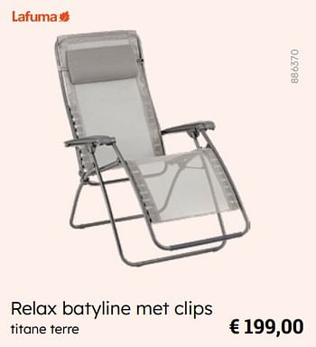 Promoties Relax batyline met clips - Lafuma - Geldig van 08/03/2024 tot 30/06/2024 bij Multi Bazar