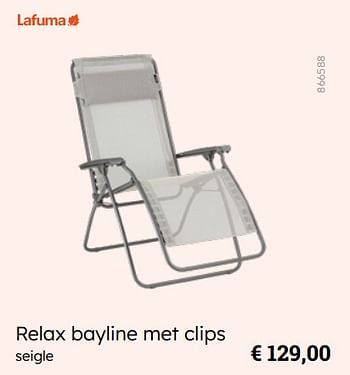 Promoties Relax bayline met clips - Lafuma - Geldig van 08/03/2024 tot 30/06/2024 bij Multi Bazar