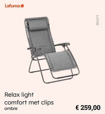 Promotions Relax light comfort met clips - Lafuma - Valide de 08/03/2024 à 30/06/2024 chez Multi Bazar