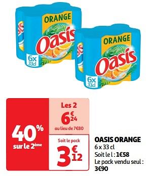 Promotions Oasis orange - Oasis - Valide de 19/03/2024 à 31/03/2024 chez Auchan Ronq
