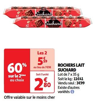 Promoties Rochers lait suchard - Suchard - Geldig van 19/03/2024 tot 31/03/2024 bij Auchan