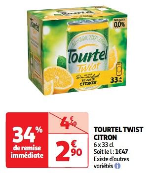 Promotions Tourtel twist citron - Tourtel - Valide de 19/03/2024 à 31/03/2024 chez Auchan Ronq