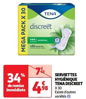 Promotions Serviettes hygiènique tena discreet - Tena - Valide de 19/03/2024 à 31/03/2024 chez Auchan Ronq