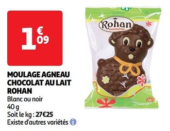 Promotions Moulage agneau chocolat au lait rohan - Rohan - Valide de 19/03/2024 à 31/03/2024 chez Auchan Ronq