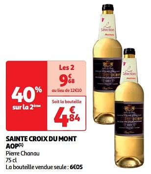 Promotions Sainte croix du mont aop - Vins blancs - Valide de 19/03/2024 à 31/03/2024 chez Auchan Ronq
