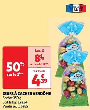 Promotions Oeufs à cacher vendôme - Vendôme - Valide de 19/03/2024 à 31/03/2024 chez Auchan Ronq