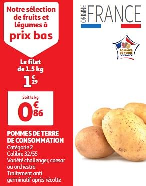 Promoties Pommes de terre de consommation - Huismerk - Auchan - Geldig van 19/03/2024 tot 31/03/2024 bij Auchan