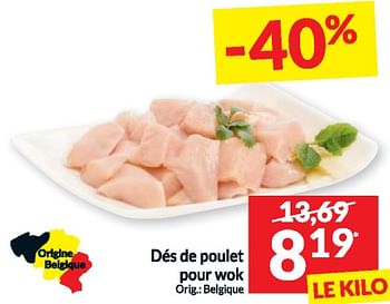 Promotions Dés de poulet pour wok - Produit maison - Intermarche - Valide de 19/03/2024 à 24/03/2024 chez Intermarche