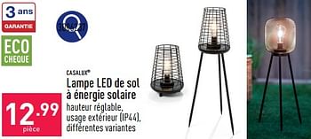 Promoties Lampe led de sol à énergie solaire - Casalux - Geldig van 25/03/2024 tot 30/03/2024 bij Aldi