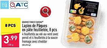 Promoties Lapins de pâques en pâte feuilletée - Gourmet Finest Cuisine - Geldig van 25/03/2024 tot 30/03/2024 bij Aldi