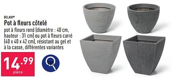 Promoties Pot à fleurs côtelé - Belavi - Geldig van 25/03/2024 tot 30/03/2024 bij Aldi