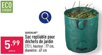 Promotions Sac repliable pour déchets de jardin - Garden line - Valide de 25/03/2024 à 30/03/2024 chez Aldi