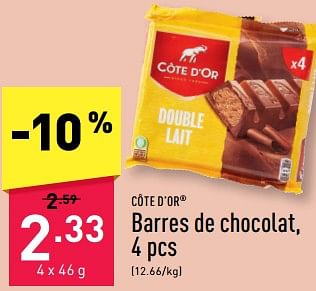Promoties Barres de chocolat - Cote D'Or - Geldig van 25/03/2024 tot 30/03/2024 bij Aldi