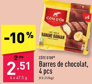 Promoties Barres de chocolat - Cote D'Or - Geldig van 25/03/2024 tot 30/03/2024 bij Aldi