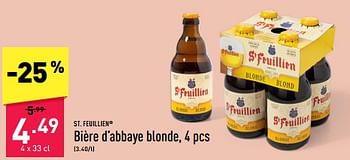 Promoties Bière d’abbaye blonde - St.Feuillien - Geldig van 25/03/2024 tot 30/03/2024 bij Aldi