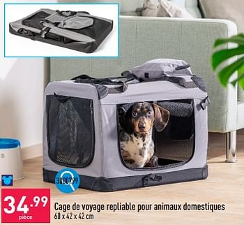 Promotions Cage de voyage repliable pour animaux domestiques - Produit maison - Aldi - Valide de 25/03/2024 à 30/03/2024 chez Aldi