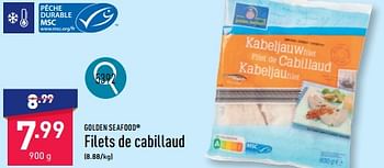 Promotions Filets de cabillaud - Golden Seafood - Valide de 25/03/2024 à 30/03/2024 chez Aldi