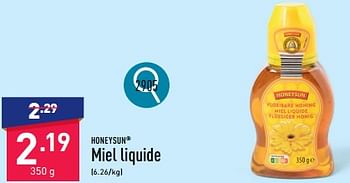 Promotions Miel liquide - Honeysun - Valide de 25/03/2024 à 30/03/2024 chez Aldi