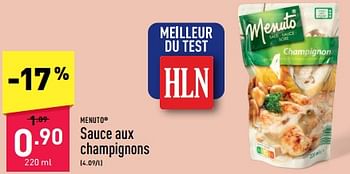 Promoties Sauce aux champignons - MENUTO - Geldig van 25/03/2024 tot 30/03/2024 bij Aldi