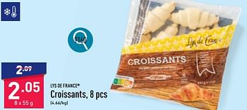 Promoties Croissants - LYS DE FRANCE - Geldig van 25/03/2024 tot 30/03/2024 bij Aldi