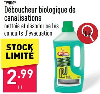 Promotions Déboucheur biologique de canalisations - Twido - Valide de 25/03/2024 à 30/03/2024 chez Aldi