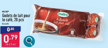Promoties Godets de lait pour le café - MELRO - Geldig van 25/03/2024 tot 30/03/2024 bij Aldi
