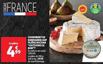 Promotions Camembert de normandie aop filière auchan cultivons le bon - Produit Maison - Auchan Ronq - Valide de 19/03/2024 à 01/04/2024 chez Auchan Ronq