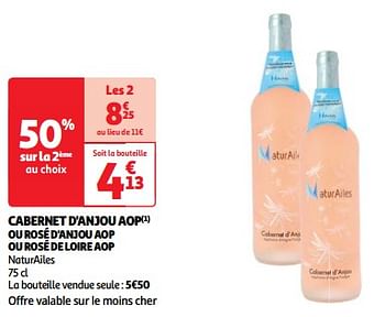 Promotions Cabernet d`anjou aop ou rosé d`anjou aop ou rosé de loire aop naturailes - Vins rosé - Valide de 19/03/2024 à 01/04/2024 chez Auchan Ronq