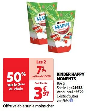 Promoties Kinder happy moments - Kinder - Geldig van 19/03/2024 tot 01/04/2024 bij Auchan