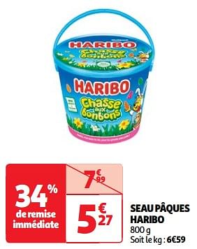 Promotions Seau pâques haribo - Haribo - Valide de 19/03/2024 à 01/04/2024 chez Auchan Ronq
