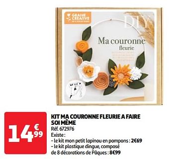 Promotions Kit ma couronne fleurie a faire soi même - Produit Maison - Auchan Ronq - Valide de 19/03/2024 à 01/04/2024 chez Auchan Ronq