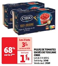 Pulpe de tomates en dés de toscane cirio-CIRIO