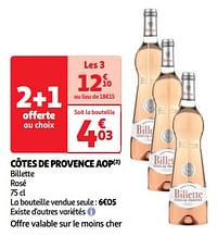 Côtes de provence aop billette rosé-Rosé wijnen