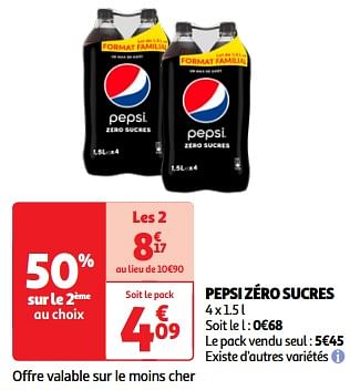 Promoties Pepsi zéro sucres - Pepsi - Geldig van 19/03/2024 tot 01/04/2024 bij Auchan